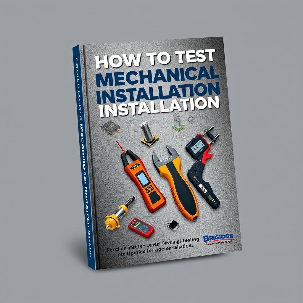 An engaging and professional book cover design for 'How to Test Mechanical Installation'