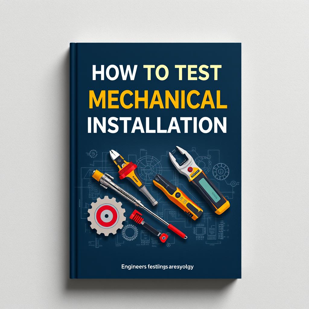 An engaging and professional book cover design for 'How to Test Mechanical Installation'