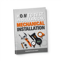 An attractive and modern book cover design for 'How to Test Mechanical Installation'