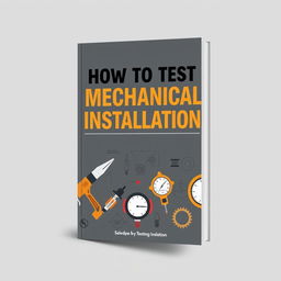 An attractive and modern book cover design for 'How to Test Mechanical Installation'