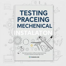 A sleek and professional book cover design for 'Testing Procedure of Mechanical Installation'