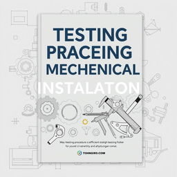 A sleek and professional book cover design for 'Testing Procedure of Mechanical Installation'