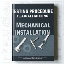 A sleek and professional book cover design for 'Testing Procedure of Mechanical Installation'