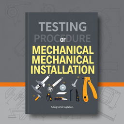 A sleek and professional book cover design for 'Testing Procedure of Mechanical Installation'