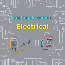 A sophisticated and professional book cover design for 'Testing Procedure of Electrical Installation'