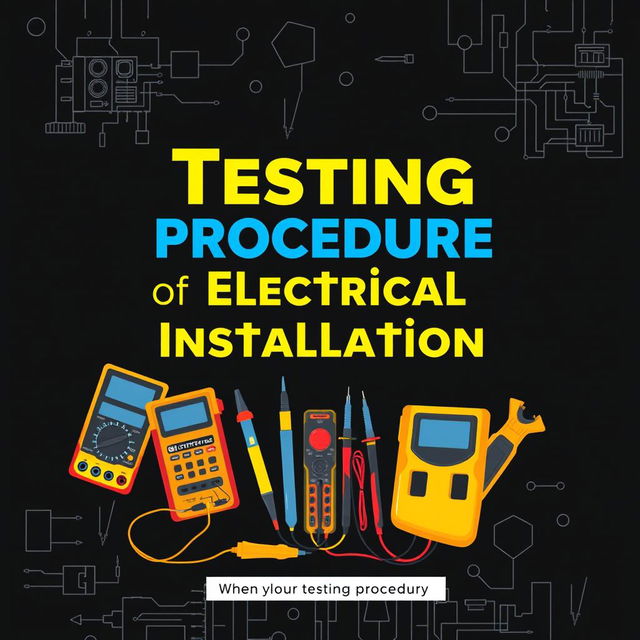 A professional and eye-catching book cover design for 'Testing Procedure of Electrical Installation'