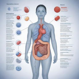 Detailed and accurate diagram of Diabetes Mellitus, showing the role of insulin, the pancreas, and sugar imbalance, all labeled clearly and in an easy-to-understand format, with a touch of artistic design to make it visually appealing.