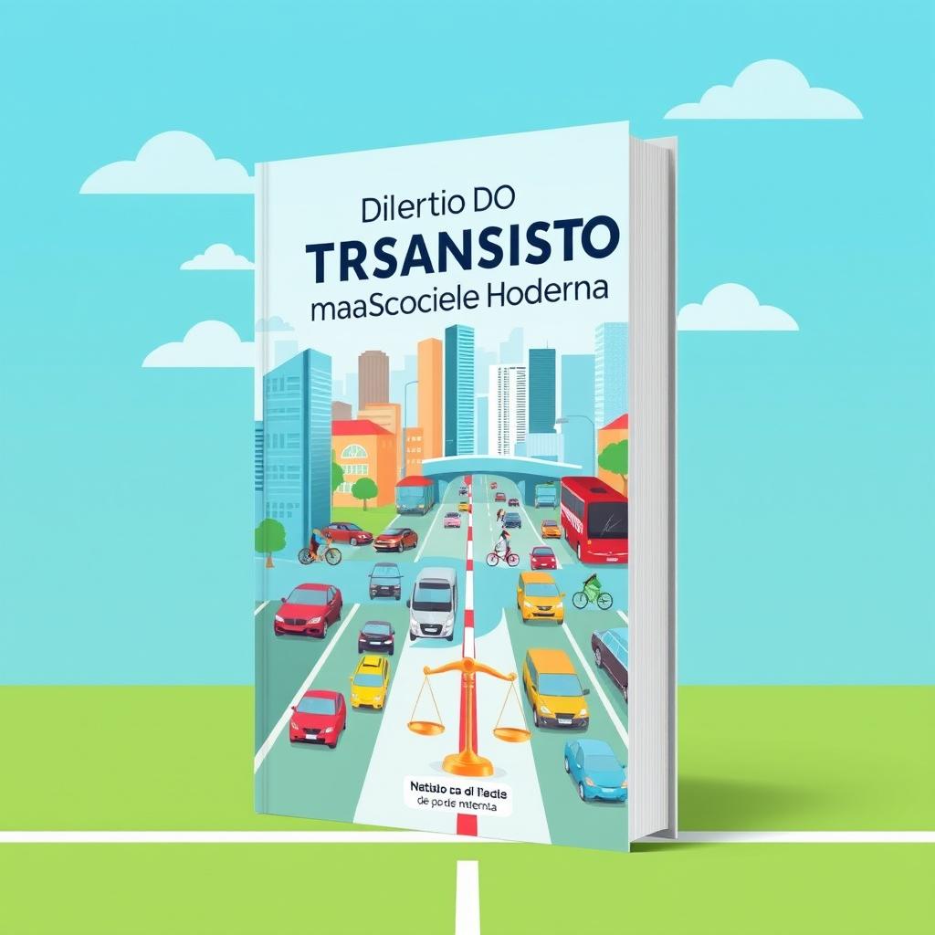 A modern book cover design for 'Direito de Trânsito na Sociedade Hodierna'