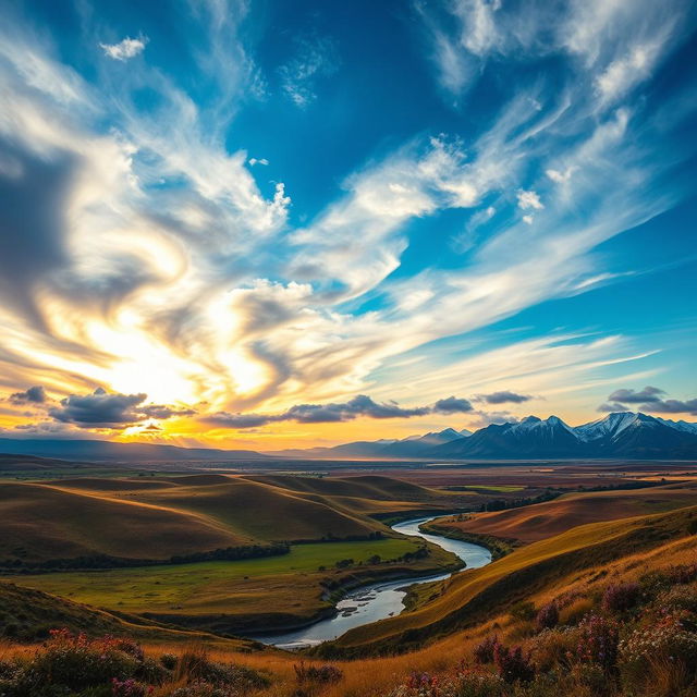 An expansive, captivating landscape capturing the essence of meteorology without any people