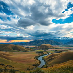 An expansive, captivating landscape capturing the essence of meteorology without any people