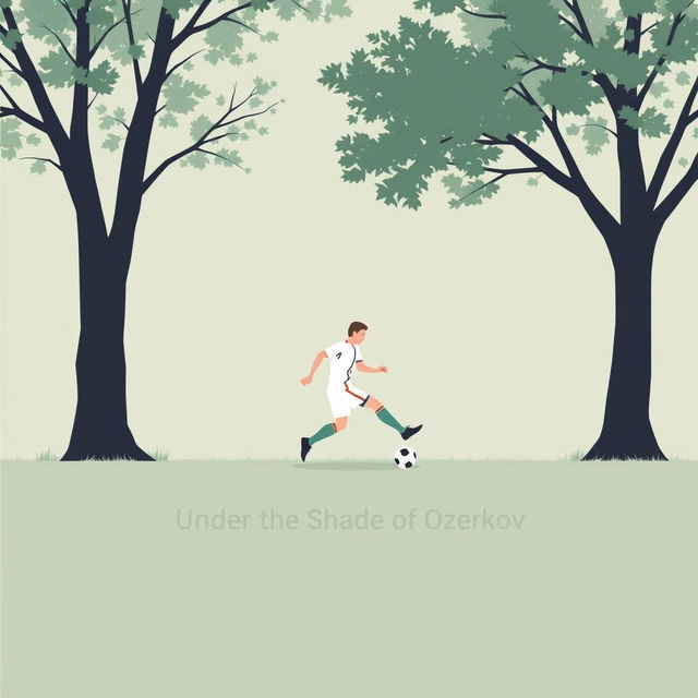 A minimalist image depicting a soccer player in motion, about to score a goal