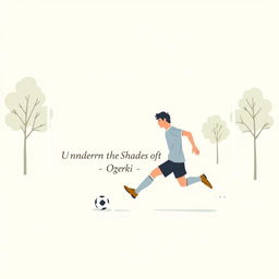 A minimalist image illustrating a soccer player in motion, heading towards the goal in a park-like setting named Sosnovka