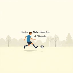 A minimalist image illustrating a soccer player in motion, heading towards the goal in a park-like setting named Sosnovka