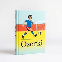 A deliciously vibrant book cover featuring a minimalist image of a soccer player wearing sunglasses, confidently striding towards the goal