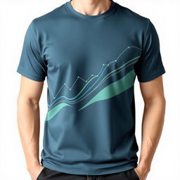 A stylish and modern t-shirt design featuring an abstract representation of exit liquidity with smooth flowing graphs and lines