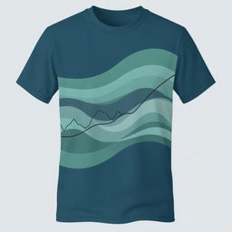 A stylish and modern t-shirt design featuring an abstract representation of exit liquidity with smooth flowing graphs and lines