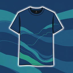 A stylish and modern t-shirt design featuring an abstract representation of exit liquidity with smooth flowing graphs and lines