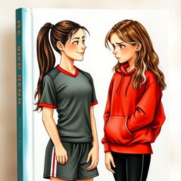 A realistic book cover for 'Kayıp Renk', depicting two girls standing side by side