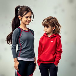 A hyper-realistic book cover for 'Kayıp Renk', showcasing two girls standing side by side