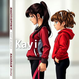 A hyper-realistic book cover for 'Kayıp Renk', showcasing two girls standing side by side