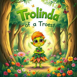 A whimsical and enchanting book cover featuring 'Trolinda of a Trol in a Forest'