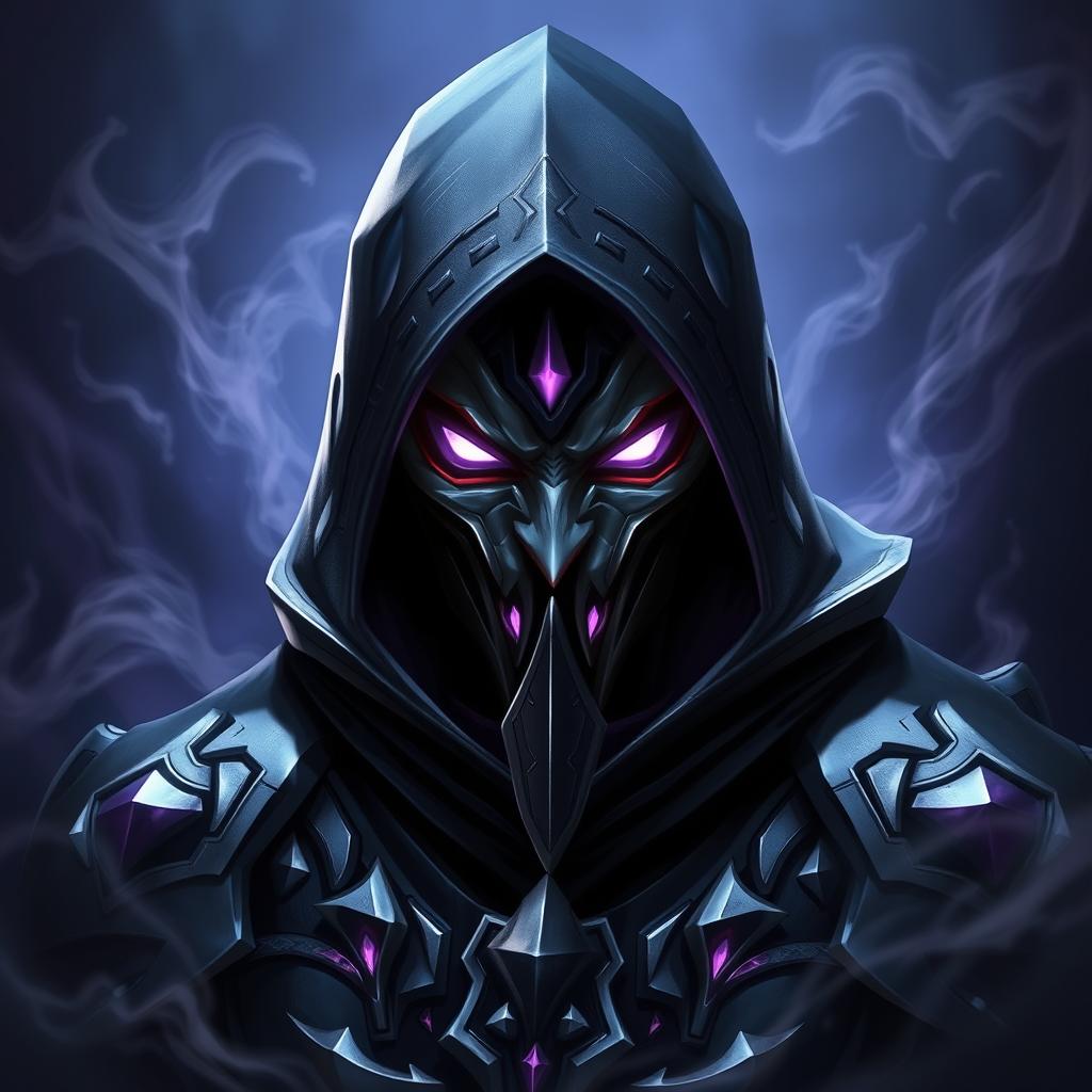 A striking image of a Shadow King character looking directly at the camera, depicted in a stylized game art style