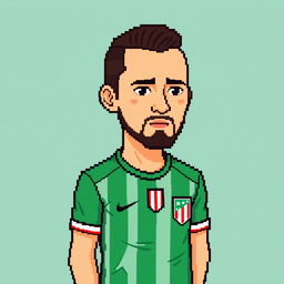 A basic pixel art representation of soccer player David Ospina wearing an Atlético Nacional jersey