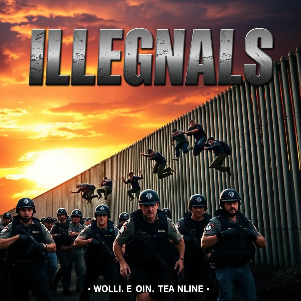 A tense and dramatic action movie poster titled 'Illegals'