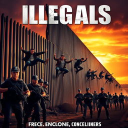 A tense and dramatic action movie poster titled 'Illegals'