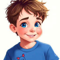 A detailed 2D profile portrait of a young boy