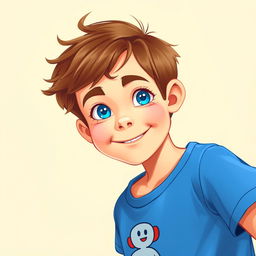 A detailed 2D profile portrait of a young boy