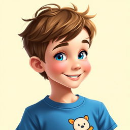 A detailed 2D profile portrait of a young boy