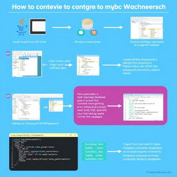 A detailed step-by-step infographic illustrating how to connect Java using NetBeans with MySQL Workbench