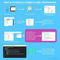 A detailed step-by-step infographic illustrating how to connect Java using NetBeans with MySQL Workbench