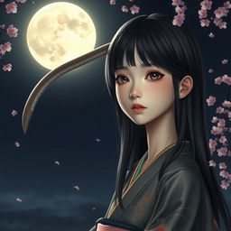 A hyper-realistic depiction of a girl with a monstrously long neck, deeply embodying the mythical essence of a Rokurokubi