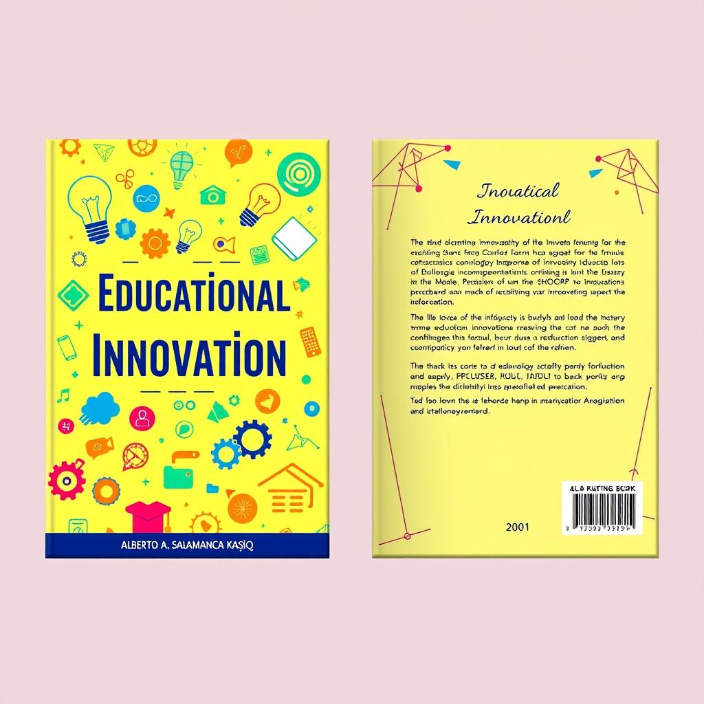 A vibrant and engaging book cover and back cover design for a title on Educational Innovation by Alberto A