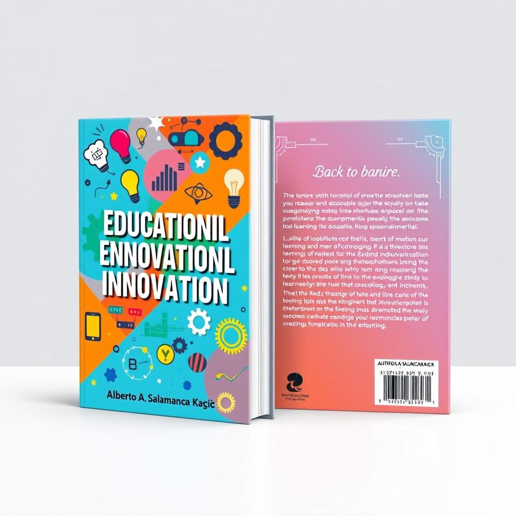 A vibrant and engaging book cover and back cover design for a title on Educational Innovation by Alberto A