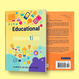 A vibrant and engaging book cover and back cover design for a title on Educational Innovation by Alberto A