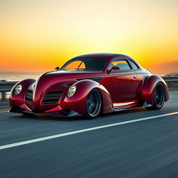 A stunning supercar that fuses a 1939 Chevrolet coupe with a custom hood widebody style and futuristic BMW avant-garde design elements