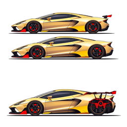 A meticulously crafted illustration of a super car featuring a slightly modified design