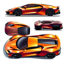 A stunning illustration of a super car featuring a slightly modified design