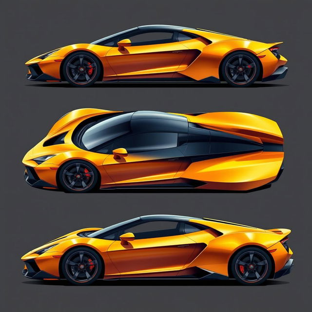 A stunning illustration of a super car featuring a slightly modified design