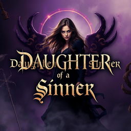 A band cover featuring an artistic representation of the phrase "Daughter of a Sinner" prominently displayed in an eye-catching font