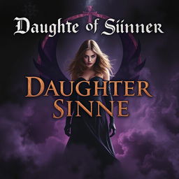 A band cover featuring an artistic representation of the phrase "Daughter of a Sinner" prominently displayed in an eye-catching font