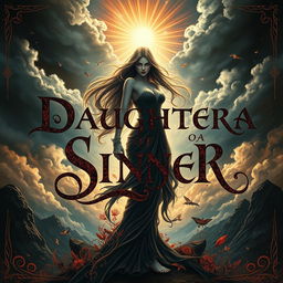 A captivating band cover design featuring the bold phrase "Daughter of a Sinner" artistically integrated into the composition