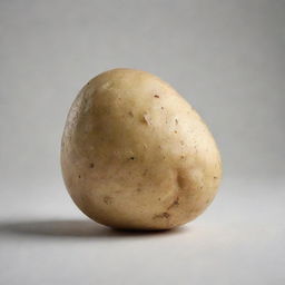 A detailed image of a potato with an appealing texture against a simple background.