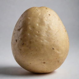 A detailed image of a potato with an appealing texture against a simple background.