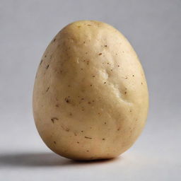 A detailed image of a potato with an appealing texture against a simple background.