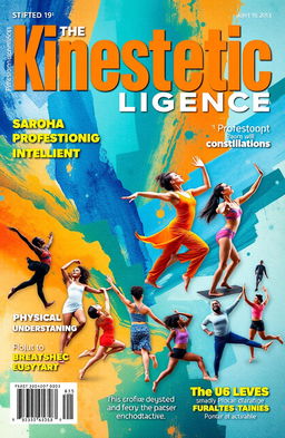 A vibrant magazine cover featuring the theme of kinesthetic intelligence