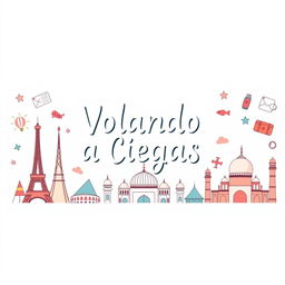 A playful and cute Facebook cover design for a feature titled "Volando a Ciegas" by Nadia Pajuelo